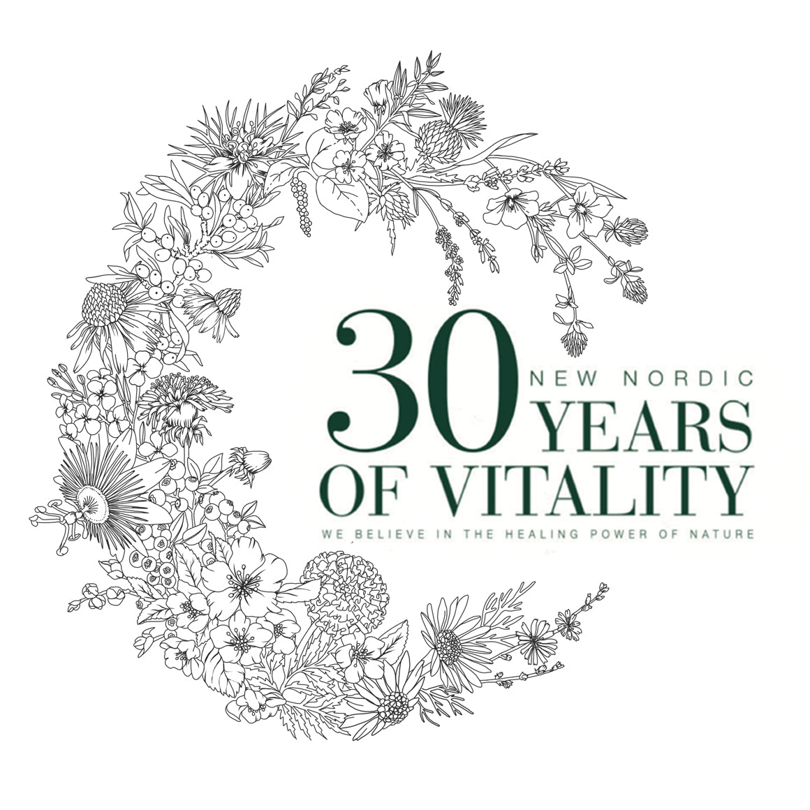 Blomstrende jubilæumslogo