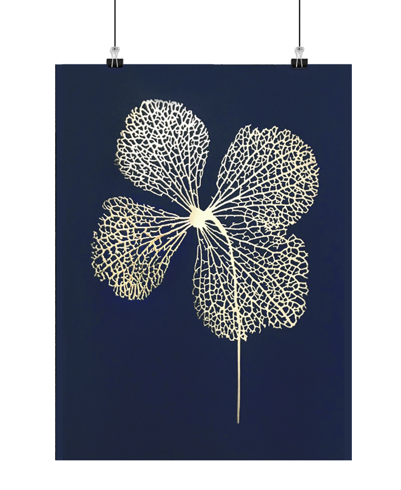 Hortensia guld/blå (LIMITED) Indrammet