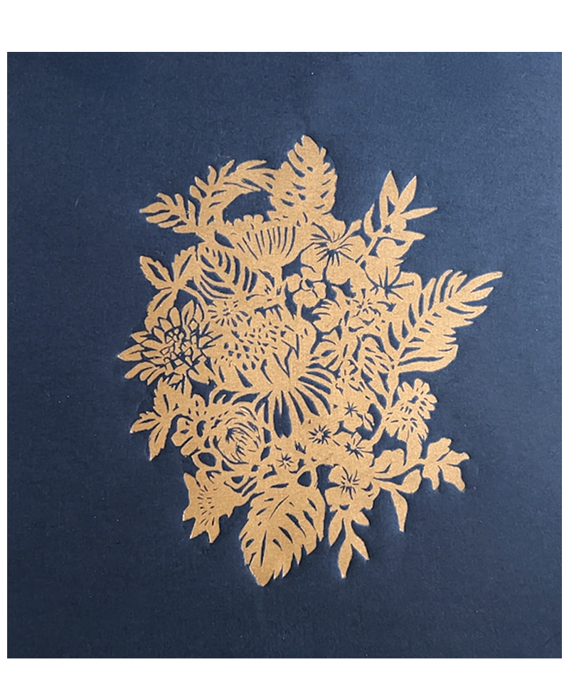 Blomsterbuket Linoleumstryk LIMITED