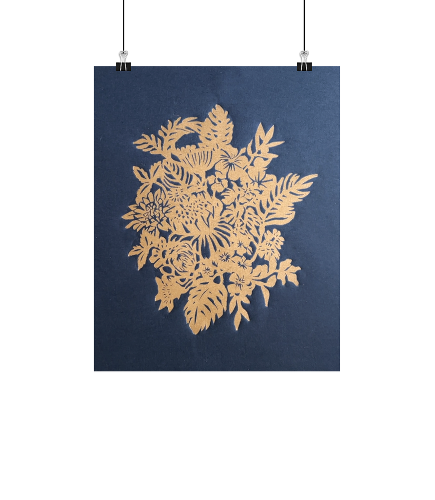 Blomsterbuket Linoleumstryk LIMITED