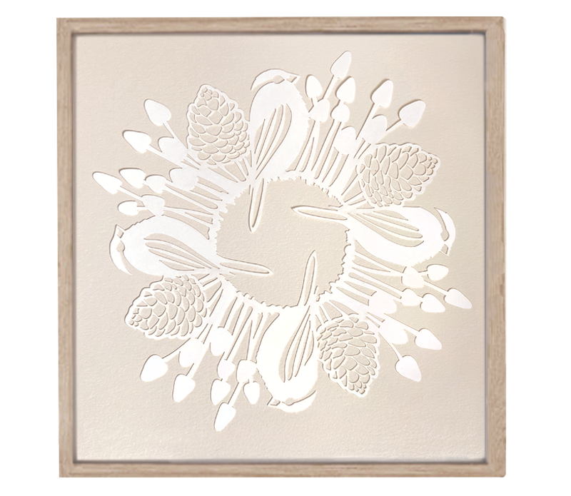 Papirkrans i 30x30 cm m/ramme