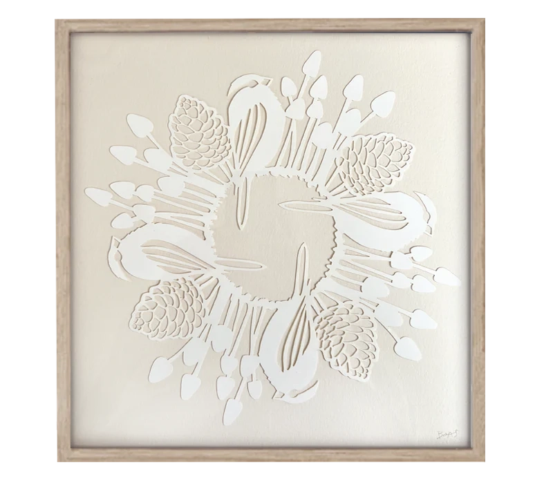 Papirkrans i 30x30 cm m/ramme