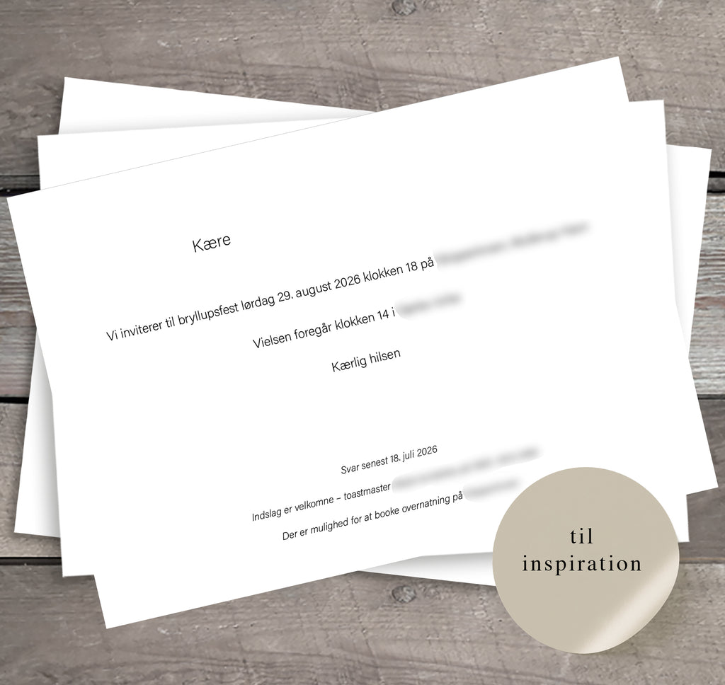 Eksempel på invitation